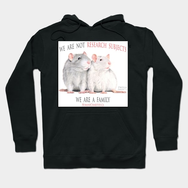 Ratties: Not test subjects! Hoodie by Sassy Vegan Stuff